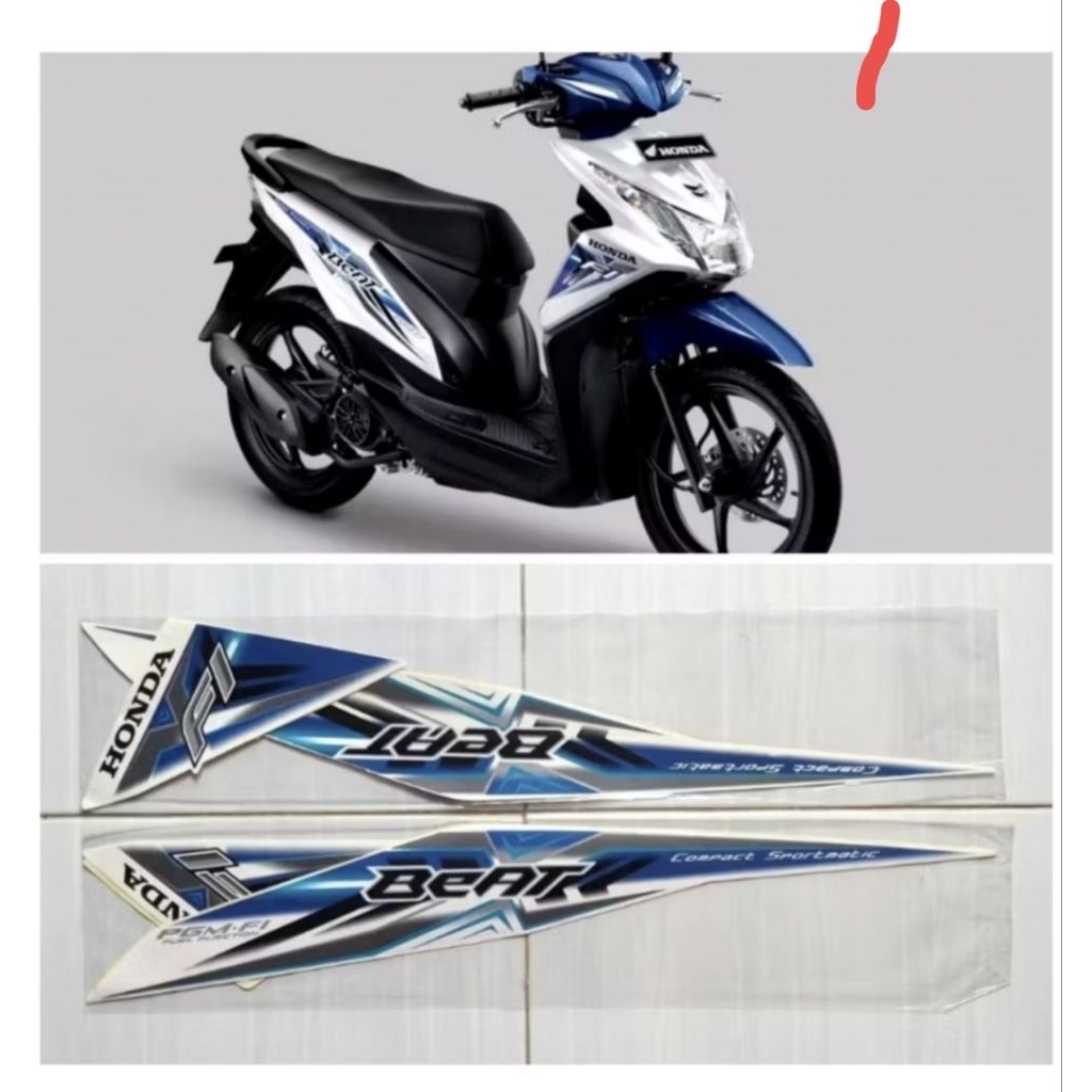 STICKER STRIPING STANDAR BEAT FI 2015 BIRU LIS BODY MOTOR BEAT FI 2015 BIRU