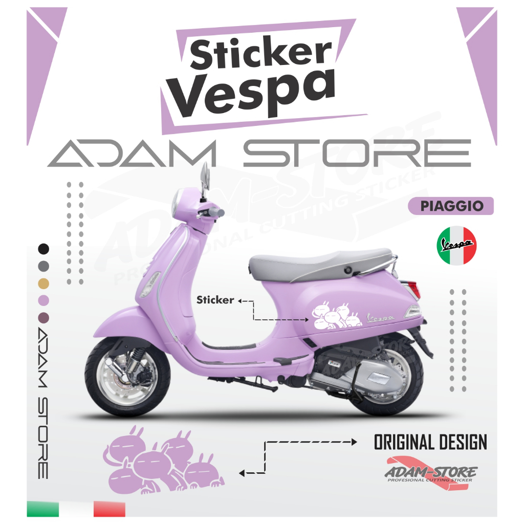 LX9 Stiker Motor Vespa Lx 125 i-get / Stiker Anime Lucu / Stiker Piaggio / Sticker Motor Vespa Lx