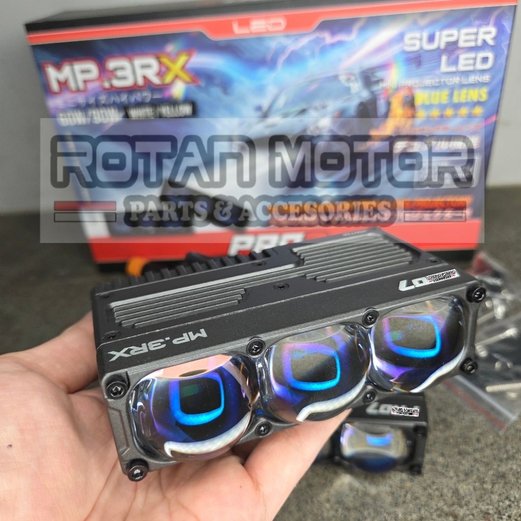 TRIPLE MINI Projie PR07 MP.3RX Blue Lens 2x 60W/90W / MP3RX / MP3 RX / MINI PROJIE VIRAL Output Bile