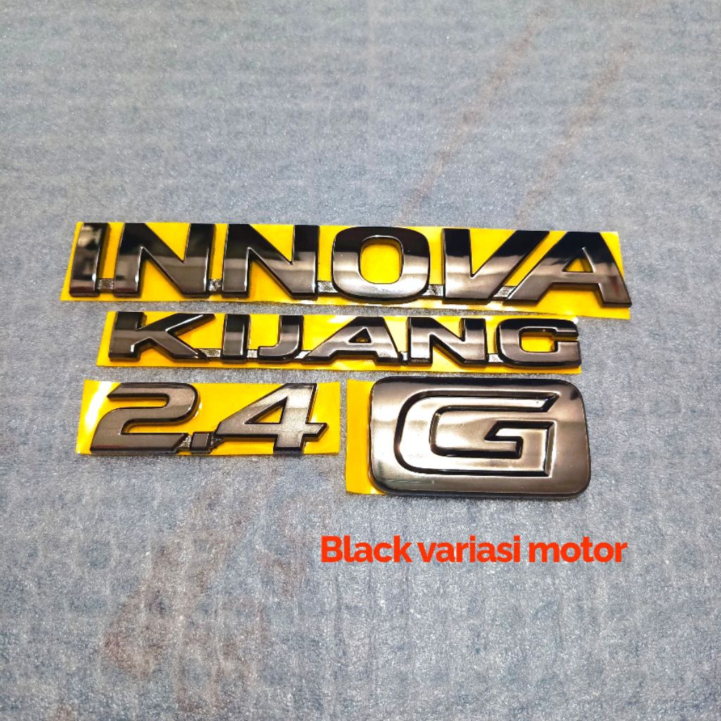 emblem tulisan bagasi kijang innova 2,4 G INNOVA REBORN komplit black chrome