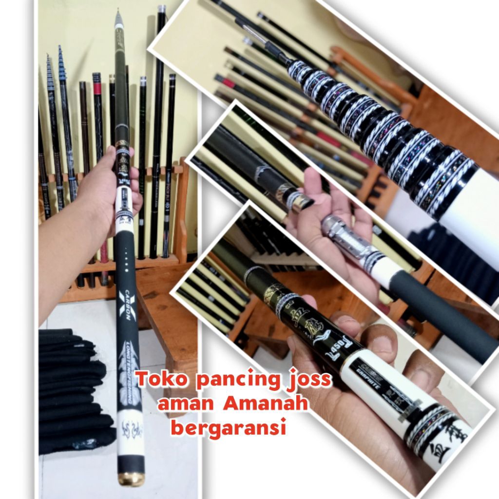 TEGEK KOLONG ZOOM PURUS LONGTENG 360 450 540 630 tegek bahan carbon kaku ringan kuat