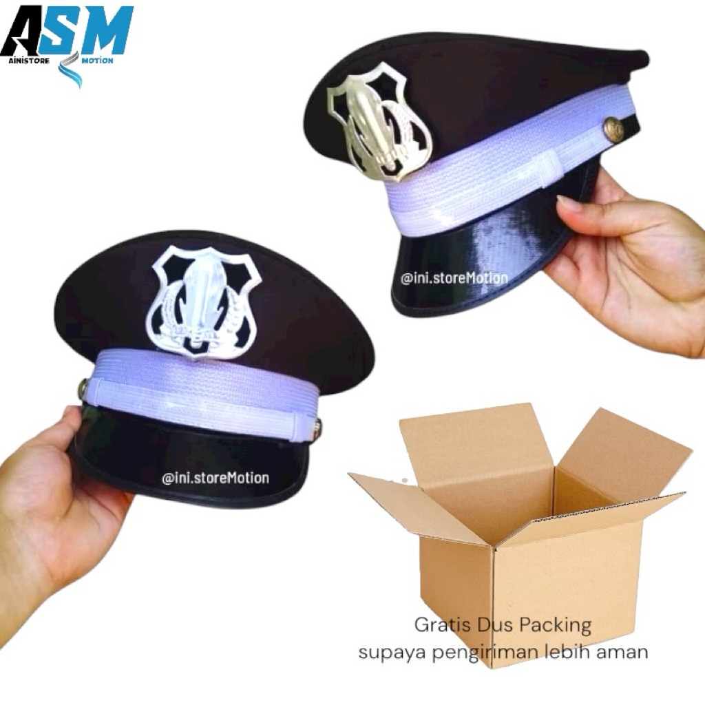 Topi pet satpam security terbaru coklat | Topi Pet Satpam Emblem