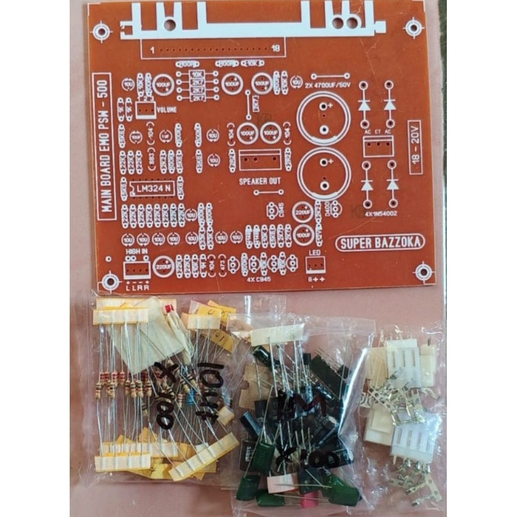 PCB PSW500 dan Komponen siap solder