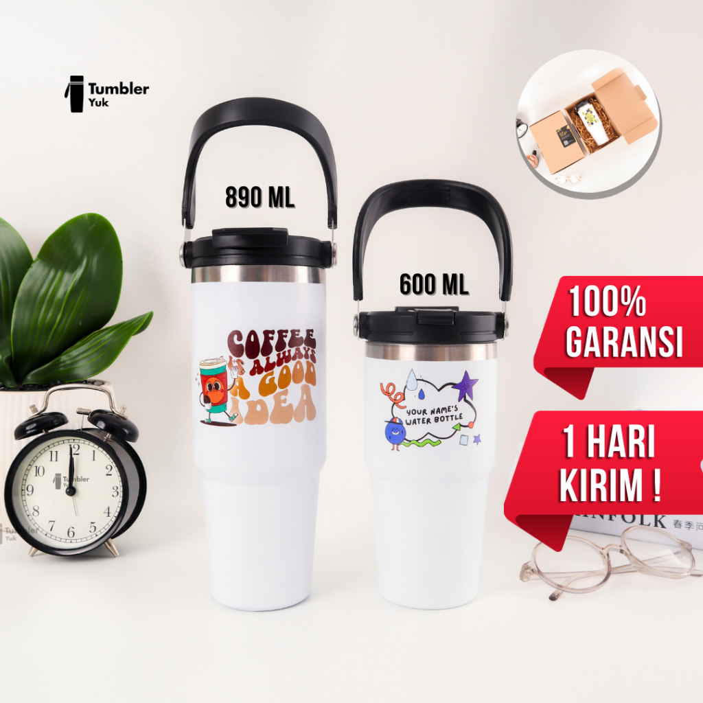 Tumbler Custom Tyeso Stainless 890ml 600ml Termos Botol Minum Kopi Tahan Panas & Dingin BPA Free Ins