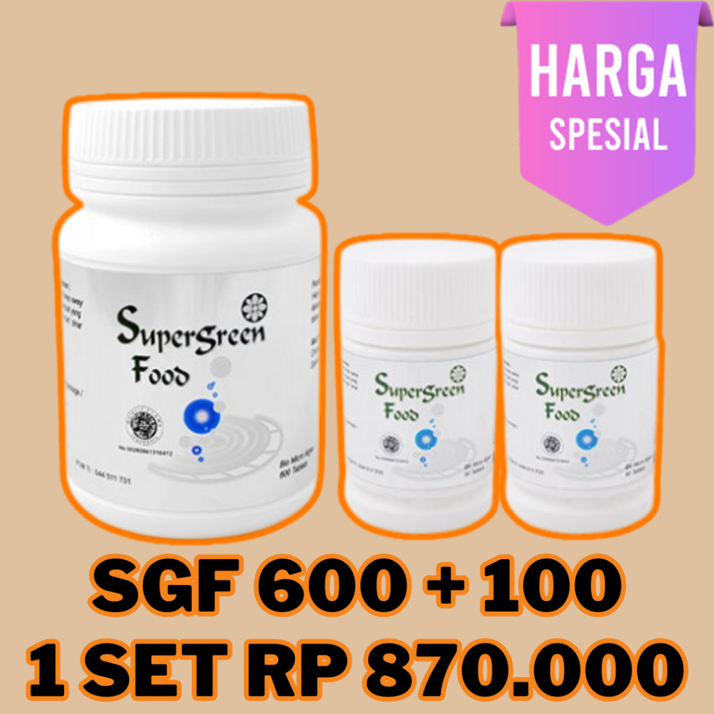 Super Green Food (SGF) 150 600 tabs Promo Terbatas KK Indonesia Original