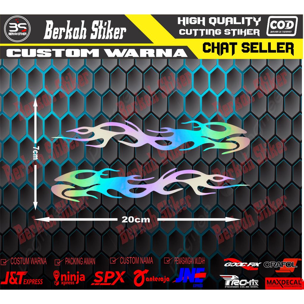 Stiker Api Stiker Motor Tahan Air Stiker Api Reflektif Stiker Mobil Stiker Api Perekat Diri Stiker