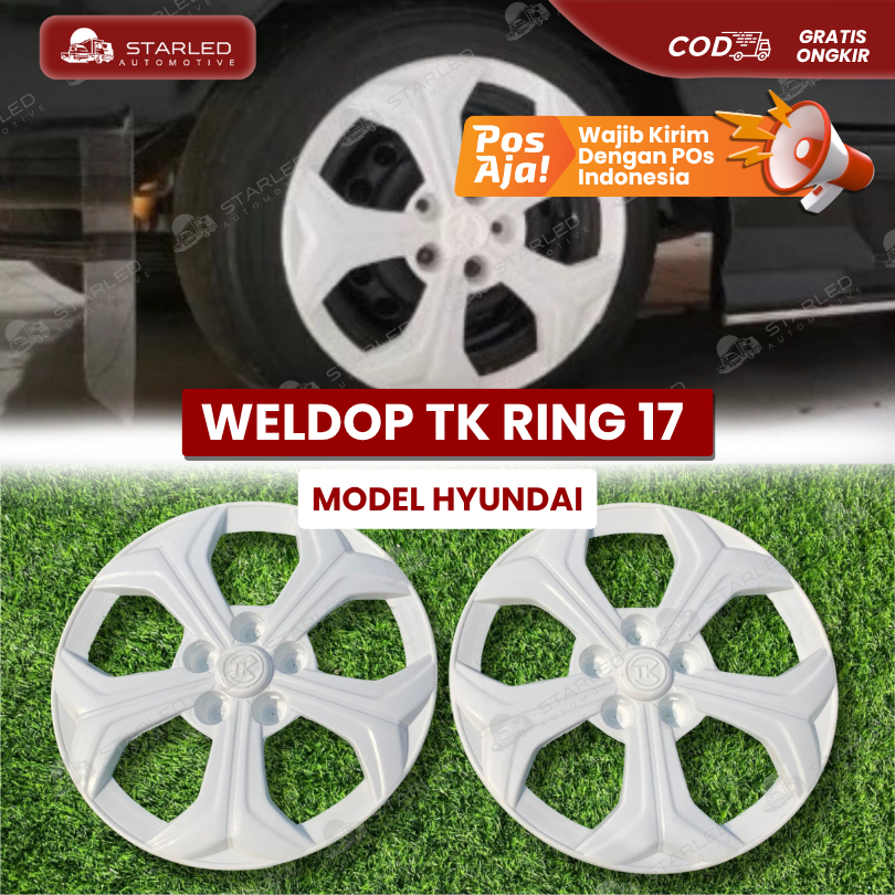 WELDOP TK HYUNDAI RING 17 LUBANG BAUT 5 COCOK UNTUK PICK UP, L300 ,NEW CARY ,GRANDMAX WILDOP R17 PLA