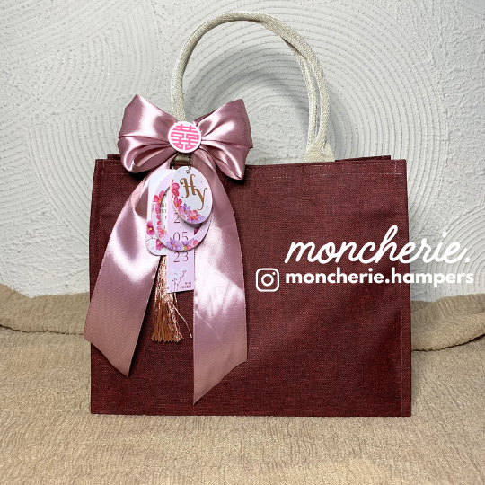 Paket Hampers Tas Mika Canvas Hampers Tingjing Sangjit Isi 4/6/8 Kue Manisan