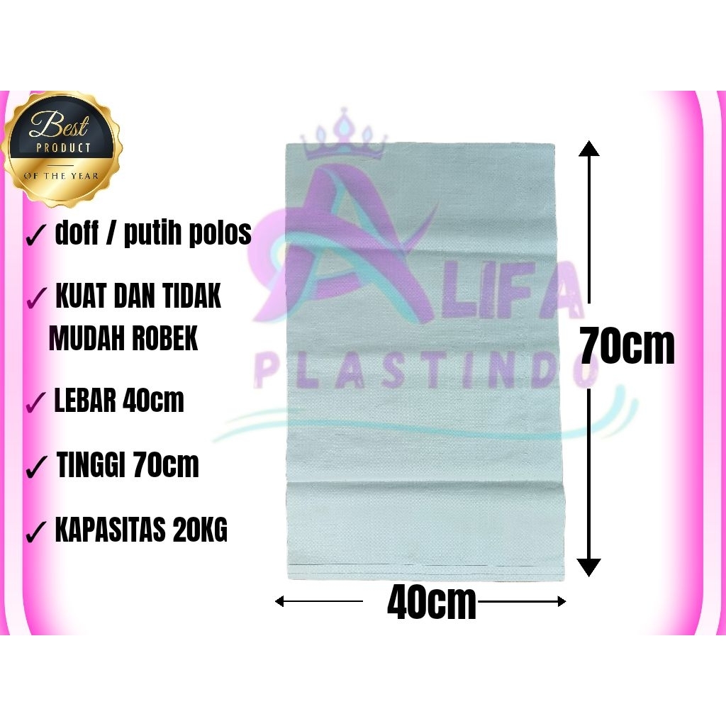 karung 20kg putih polos isi 50lb