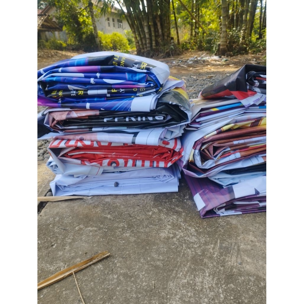 terpal spanduk baliho banner bekas 4 x 10 Meter bahan fleky korea