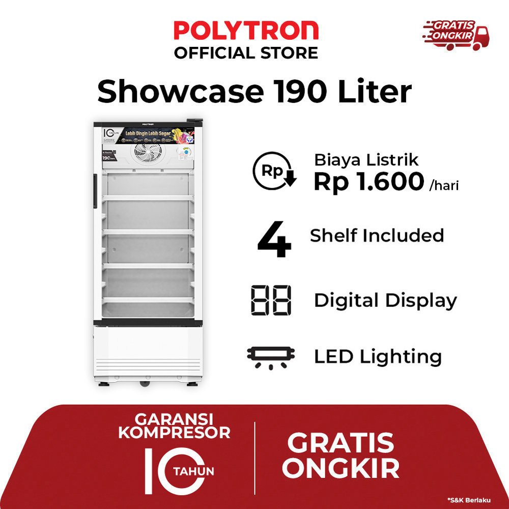 Showcase POLYTRON 4 Rak 190 Liter - (SCN-190)