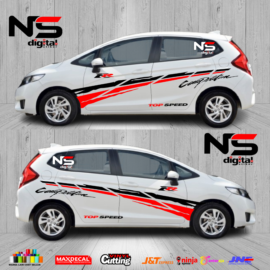 STICKER BODY SAMPING JAZZ CUTTING STICKER VARIASI MOBIL STICKER JAZZ RS