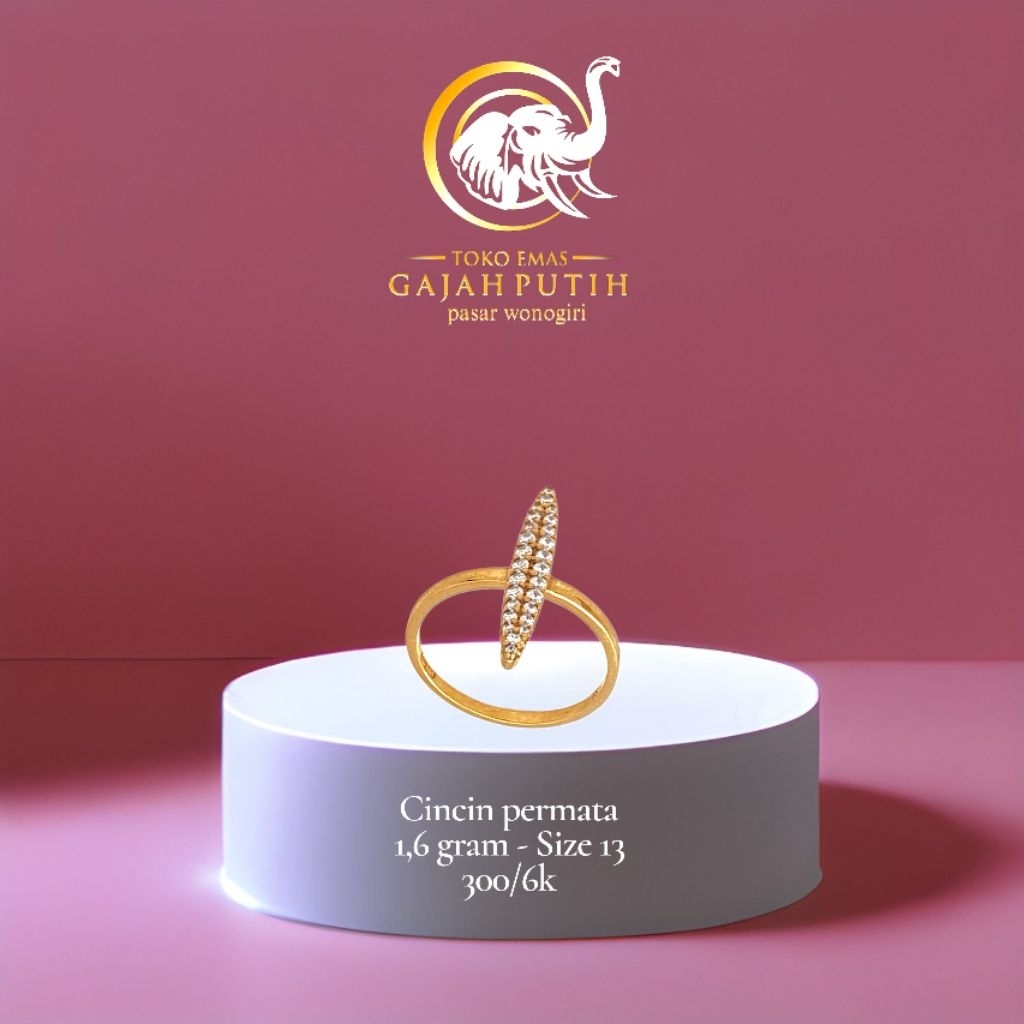 Cincin emas permata 1.6 gram