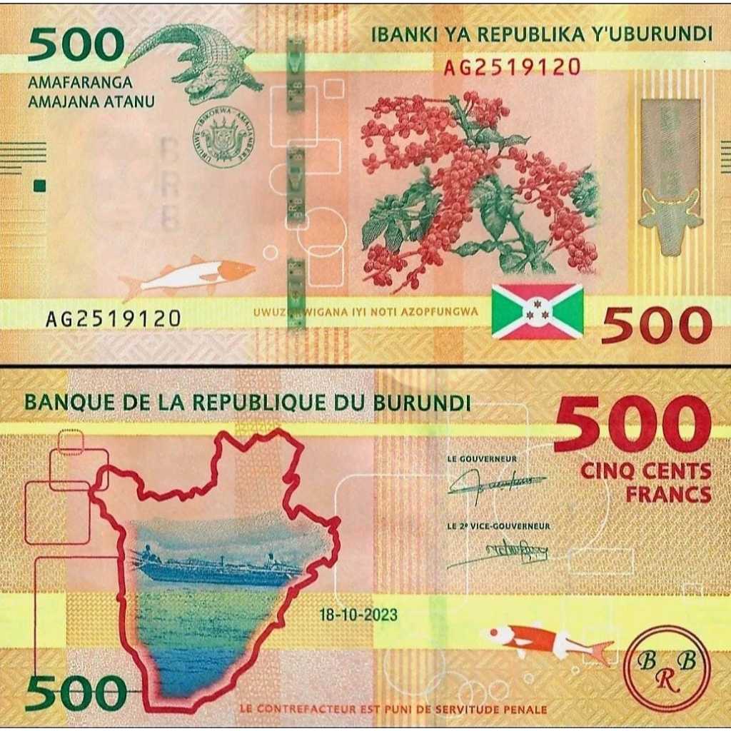 Burundi 500 Francs UNC-Original 100%