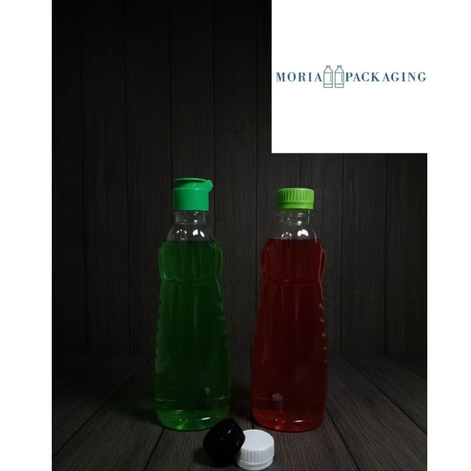 Botol Sabun Cuci Piring 450ml Clear / Botol Plastik Cupir PET Tutup LN Hijau Hitam Putih Dan Fliptop