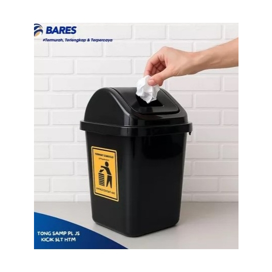 Tempat Sampah Hitam 5L / Tempat Sampah Indoor Outdoor / Tempat Sampah Tutup / Tempat Sampah Minimali
