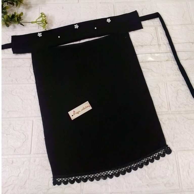 Cadar bandana warna hitam untuk anak