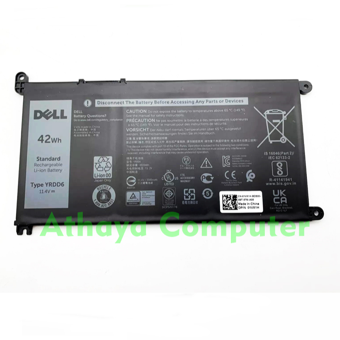 Battery Baterai Dell Vostro 14 3401 YRDD6 Original