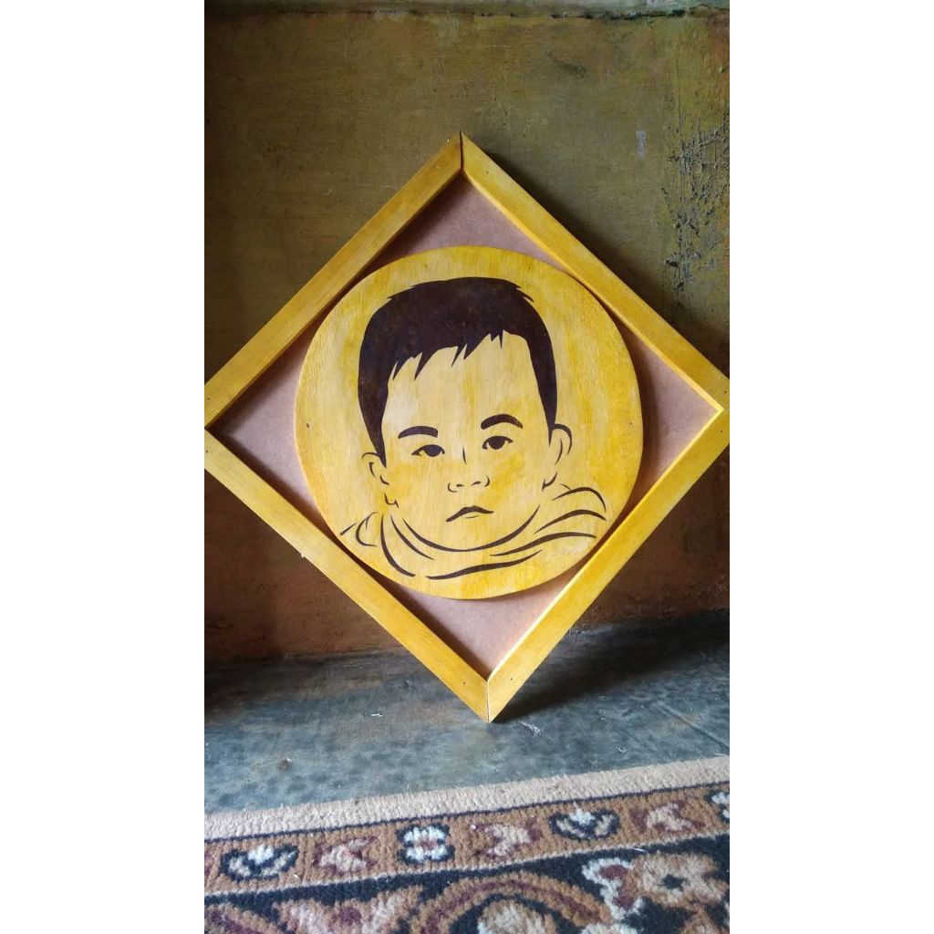 SKETSA KAYU 1 WAJAH TRANSFERPAINT BULAT