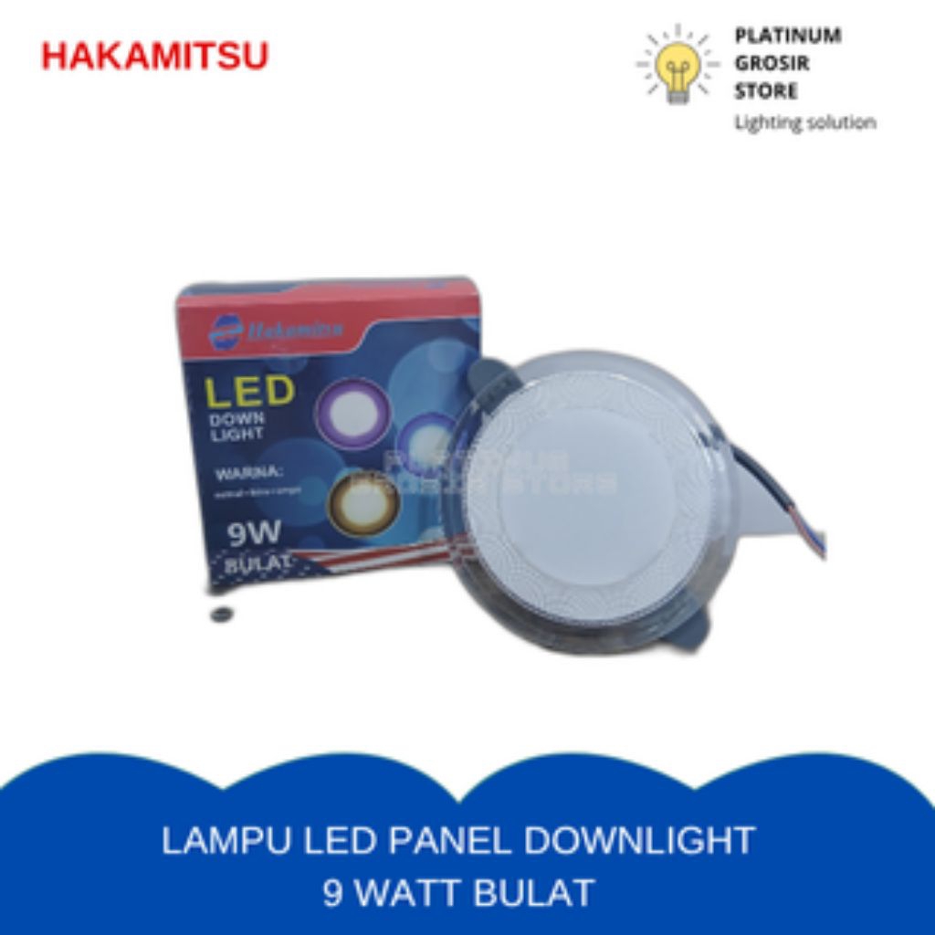 lampu led panel downlight 9 watt hakamitsu