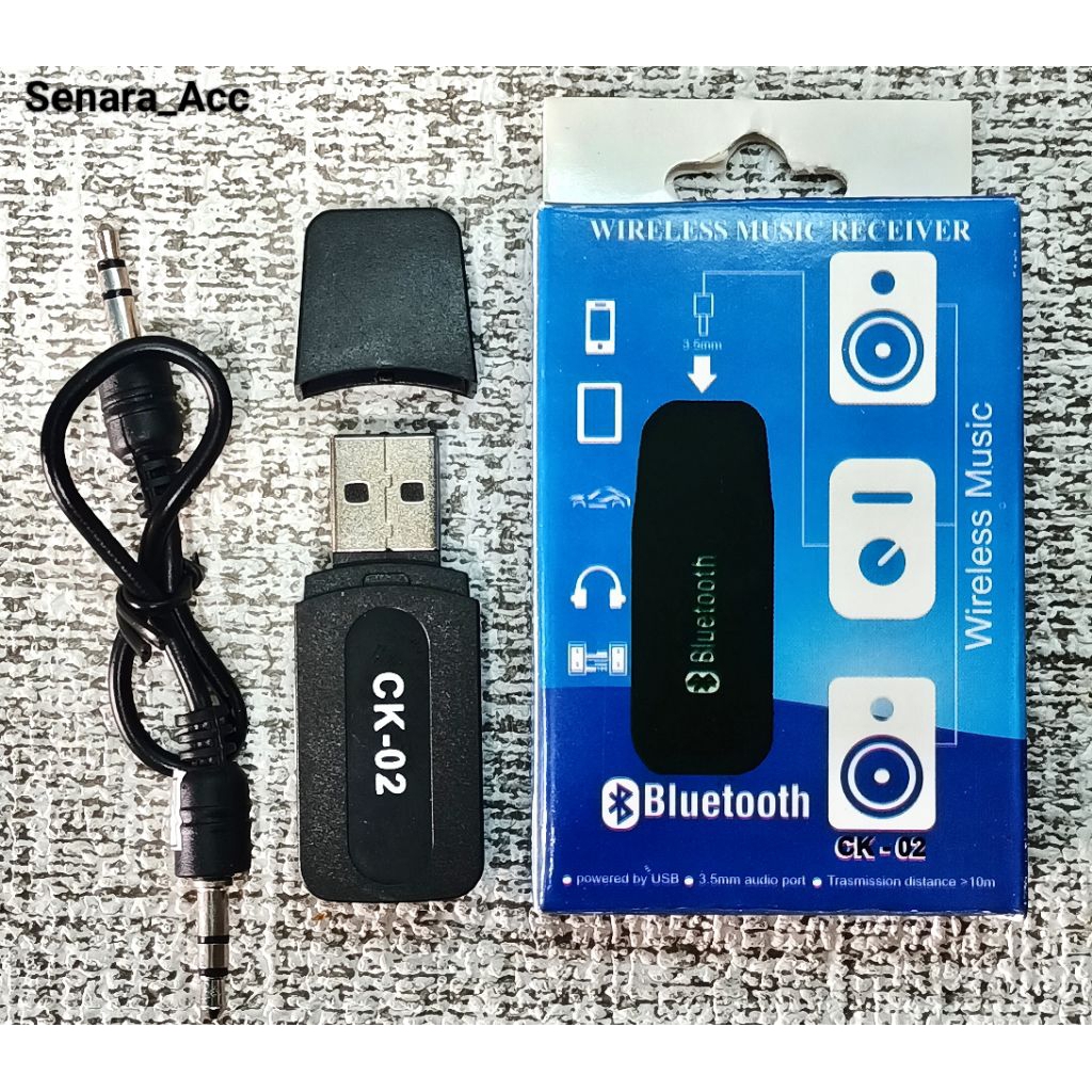 RECEIVER BLUETOOTH USB/MUSIC RECEIVER BLUETOOTH + KABEL STEREO JACK CK-02