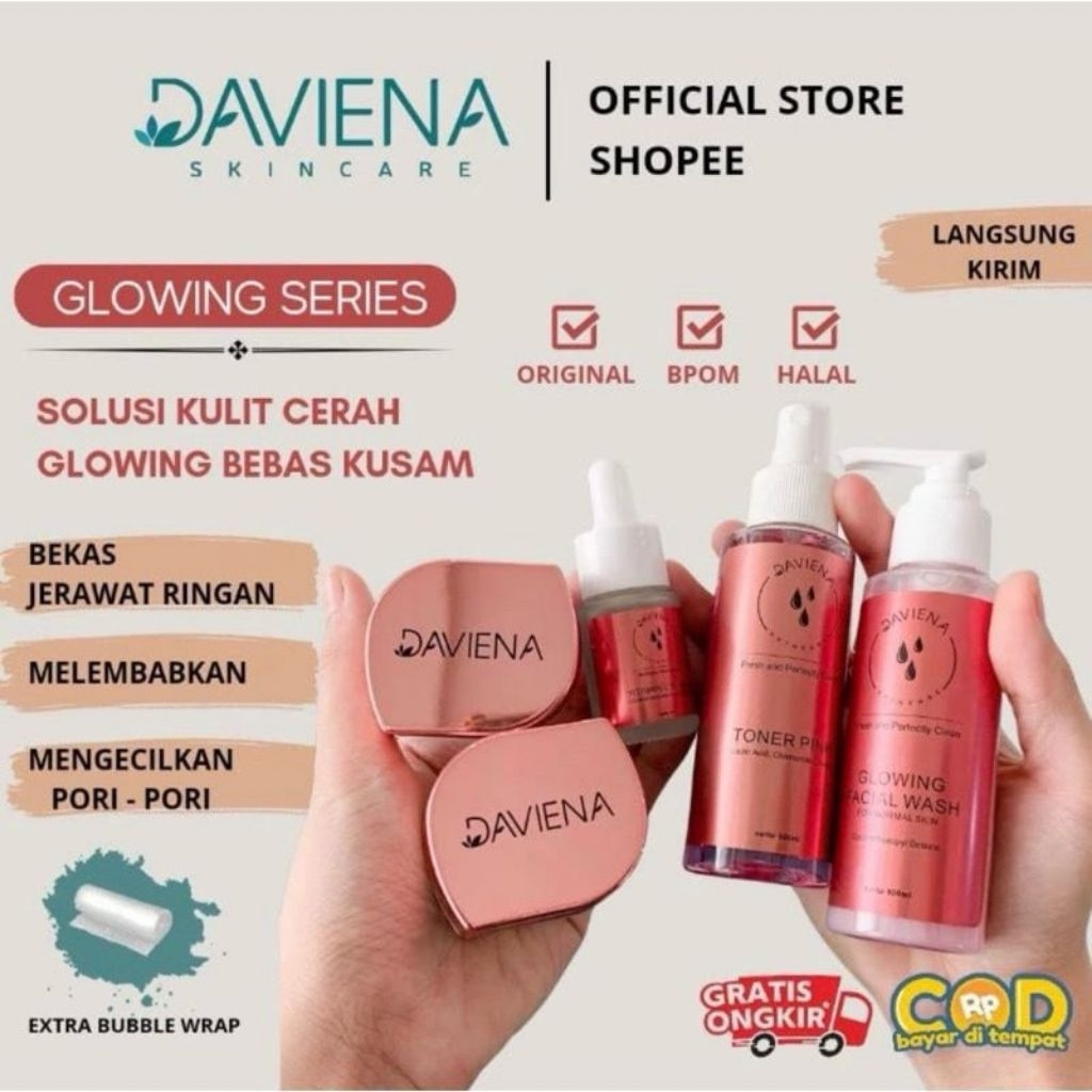 ✨ER✨ DAVIENA GLOW SERIES SKINCARE ORIGINAL READY BISA COD exp 2026