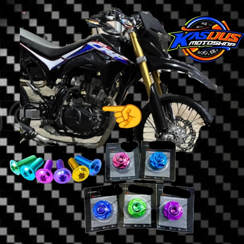 baut tutup oli mesin klx crf titanium gr5 titanium