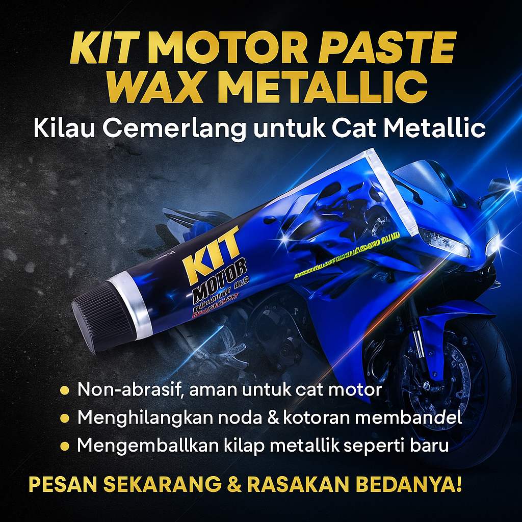 KIT Metallic Paste Wax – Wax Pengkilap Motor Non Abrasif Pembersih Body