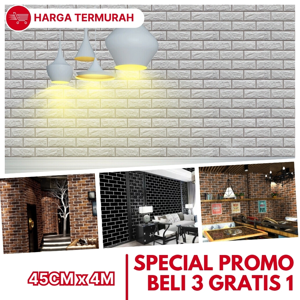PAKET PROMO Wallpaper Bata Wallpaper Dinding Motif Batu Bata Walpaper Bata Walpaper Dinding Bata