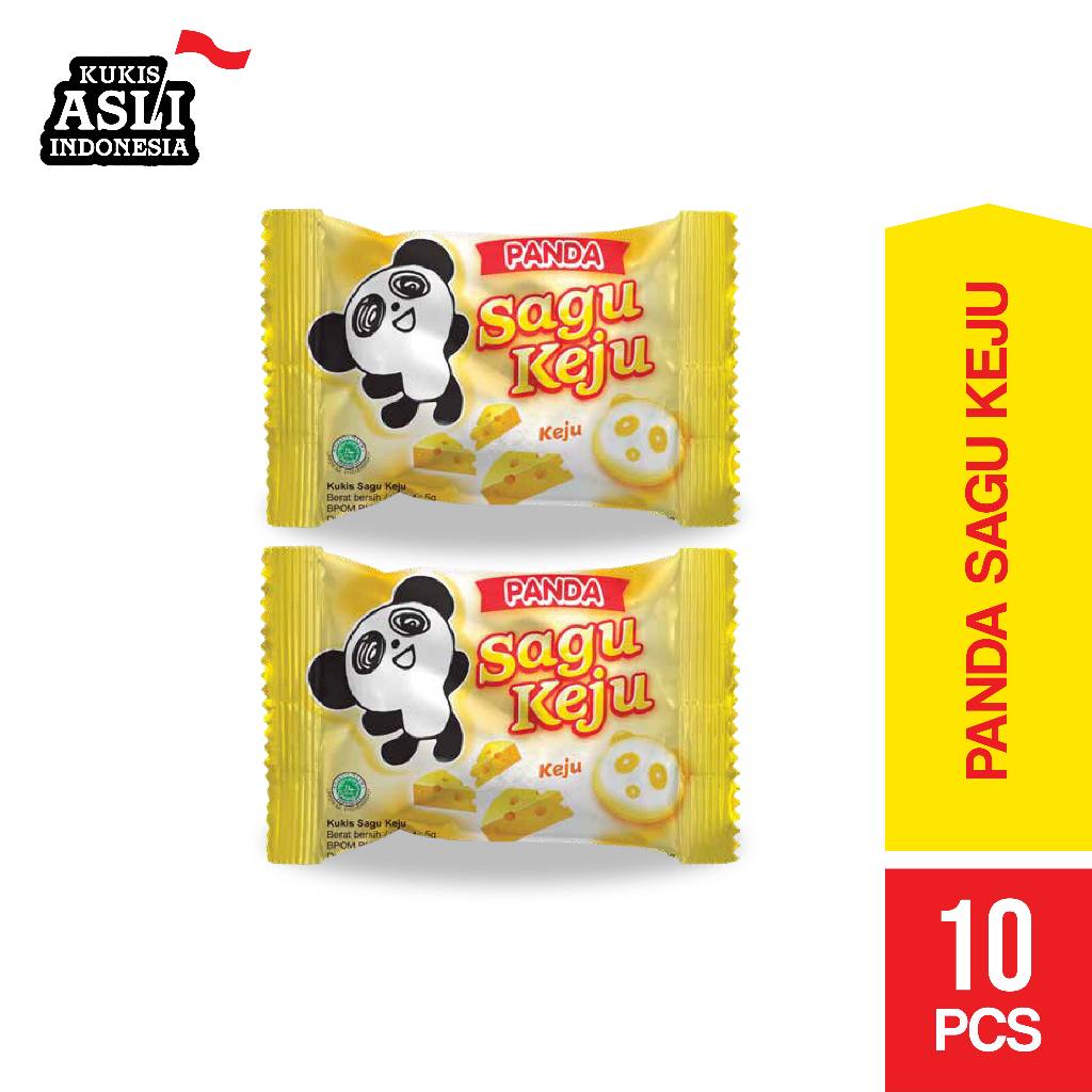 Happy Time Panda Sagu Keju Dan Panda Sagu Keju Pandan Snack (Isi 10 Pcs x 8 gr)