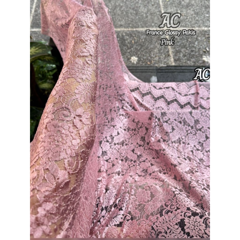 Kain kebaya brokat premium France Metalic Sparkle