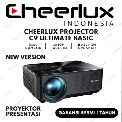 Proyektor Presentasi | CHEERLUX C9 3200 Lumens 1080p | Proyektor CHEERLUX C9 BASIC STANDART (TV TUNE