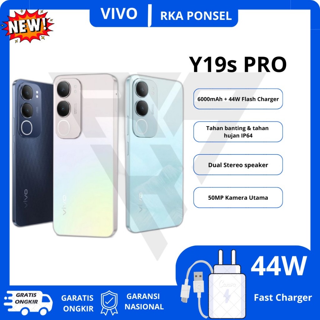 [ RKA PONSEL ] Hp Vivo Y19s Pro Ram 4GB Internal 128GB Garansi Resmi
