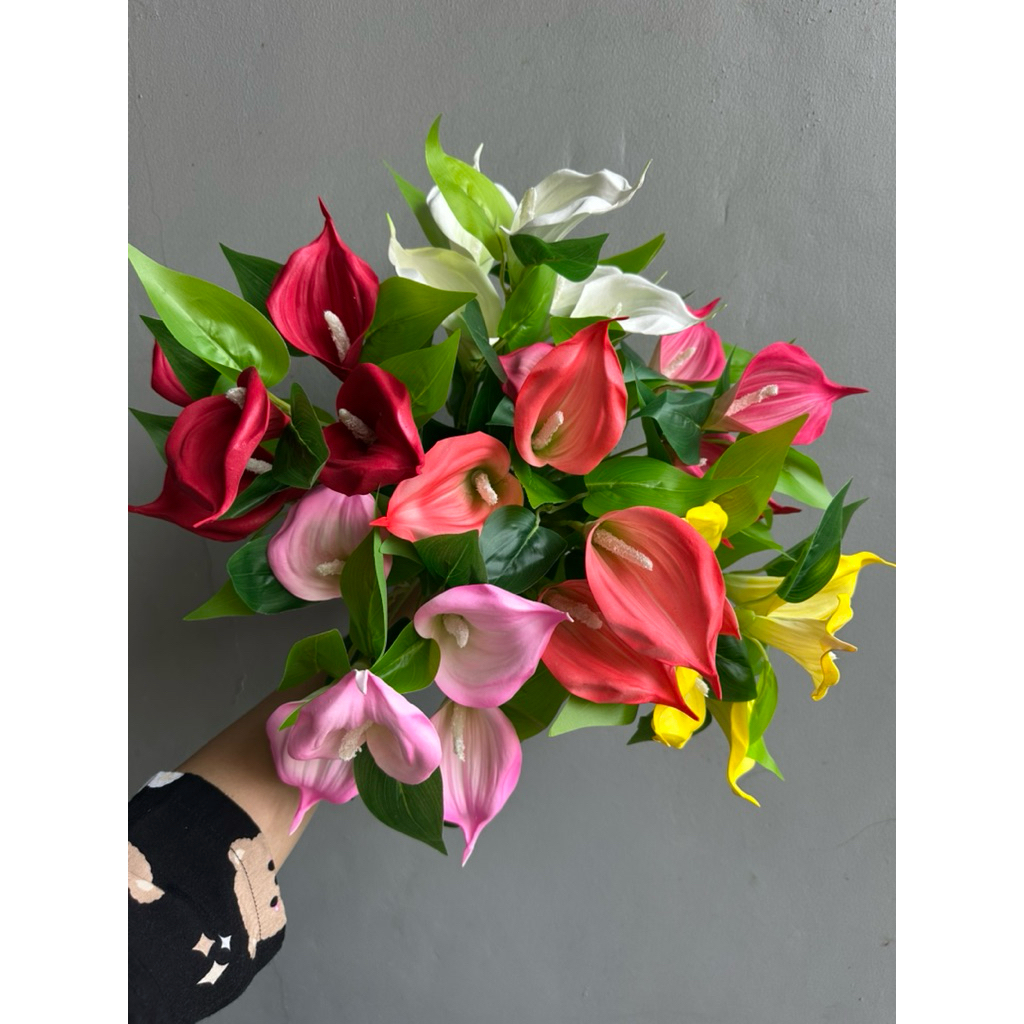 BUNGA ARTIFICIAL ANTHURIUM K5 LATEX KECIL BUNGA BUKET BUNGA DEKORASI