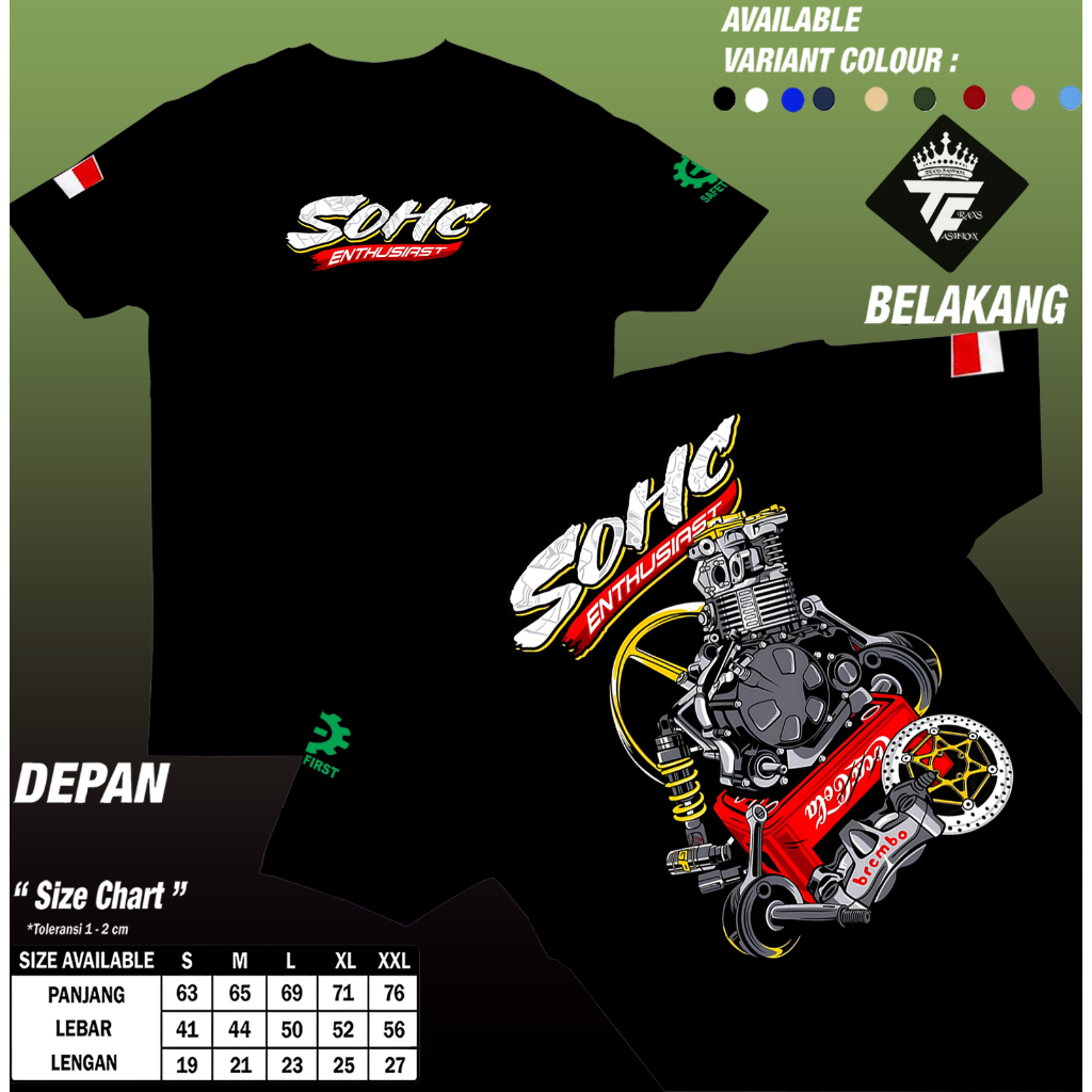 Trans Fashion Kaos Racing Herex Shock Enthusiat / Supermoto Herex / Kaos Cb / Kaos Gl Ragat Herex Co