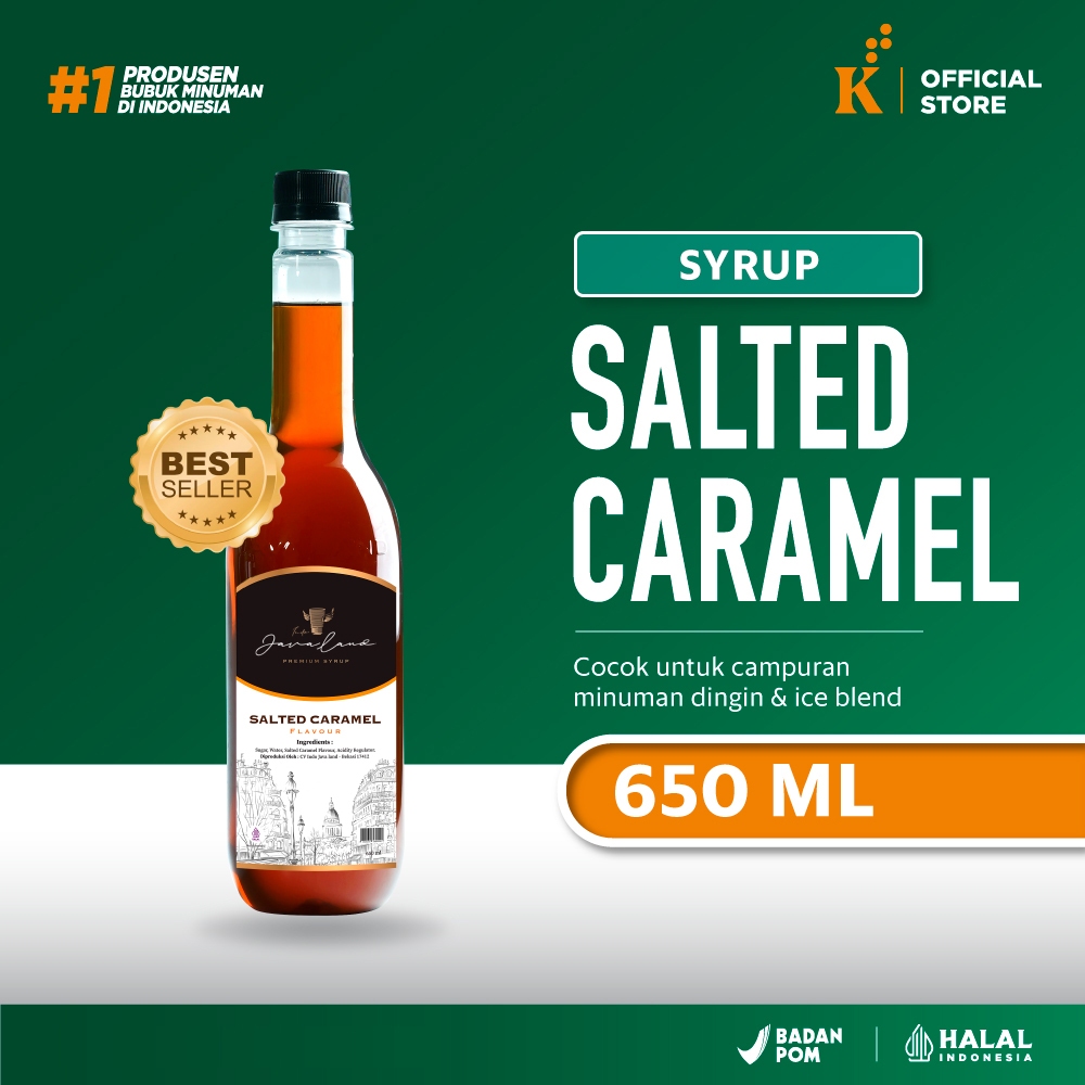 Sirup / Syrup Javaland Salted Caramel 650ml || Sirup Campuran Kopi , Sirup Cafe Premium