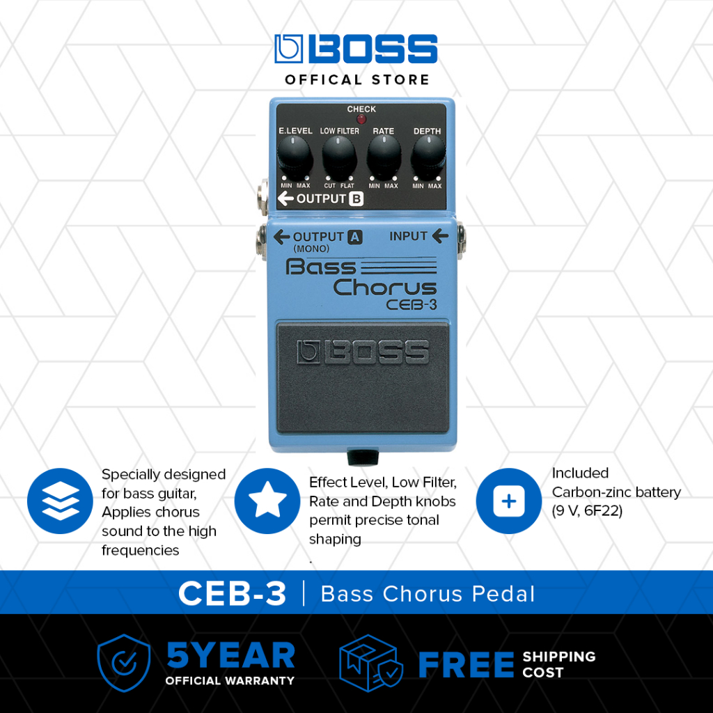 BOSS CEB-3 Bass Chorus
Pedal Efek Stompbox