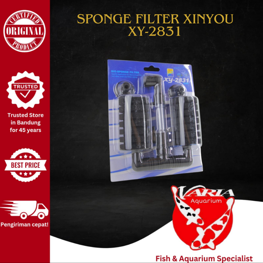 Xinyou Sponge Filter Aquarium XY2831 Biofoam Double Sponge Filter Gantung Medium Xinyou XY 2831