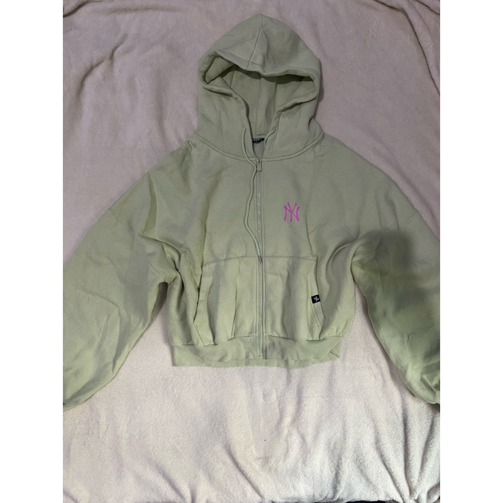 XEXYMIX JAKET ZIPPER LENGAN BALON SAGE GREEN