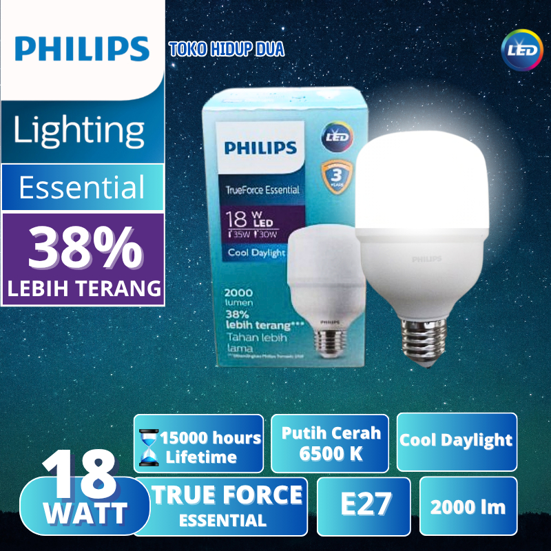 LAMPU PHILIPS LED CAPSULE 18W 18 WATT KAPSUL PHILIPS TRUE FORCE ESSENTIAL ASLI ORIGINAL