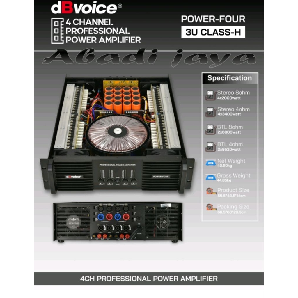 Power dbvoice POWER FOUR / power four Original Amplifier 4 Channel Class H 3U