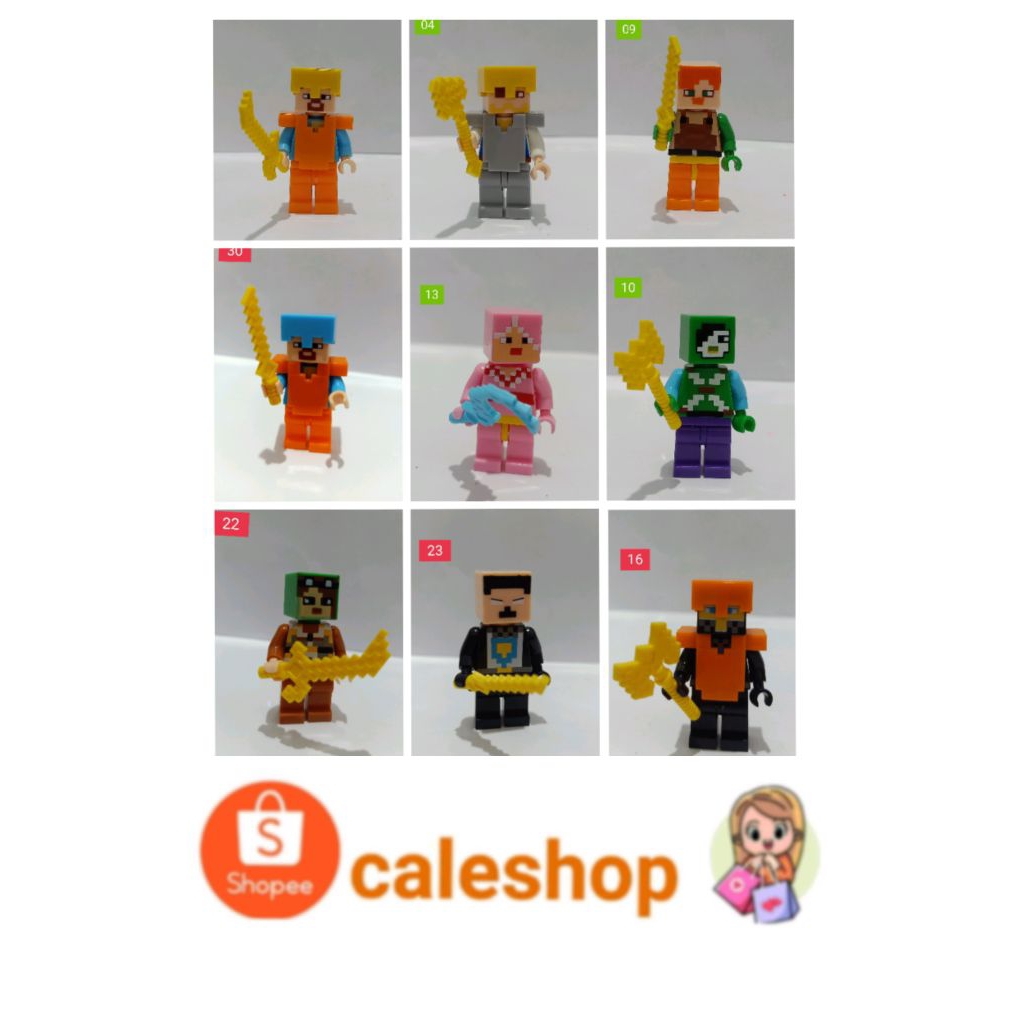 Caleshop Mainan Anak Topper Kue MiniCraft Bricks Block Figure Minicraft