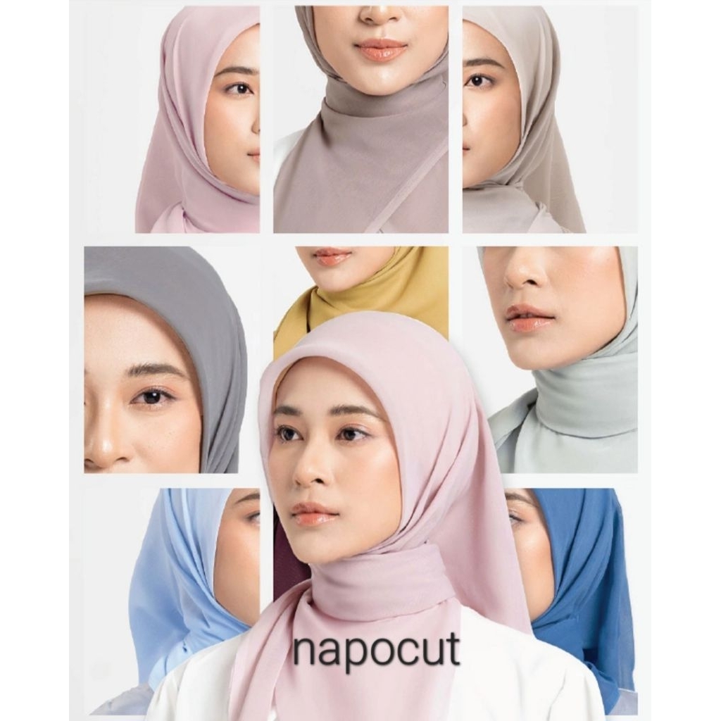 naPocut Hijab Plain Paris - Hijab Segiempat Paris Premium Uk 115 x 115