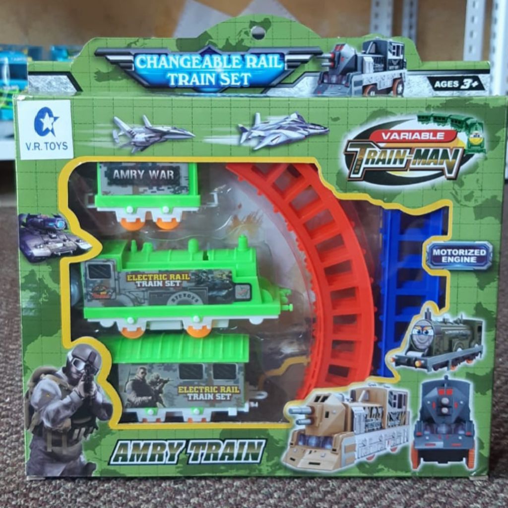 Mainan Kereta Api Rel Army - Miniatur Kereta Api Rel - Mainan Edukasi Anak Viral