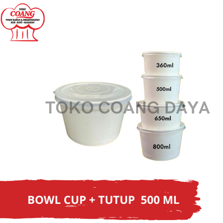 bowl cup + tutup 500 ml/ paper bowl @25