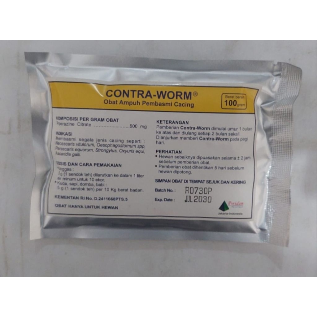CONTRA-WORM (Obat cacing untuk unggas dan Babi)