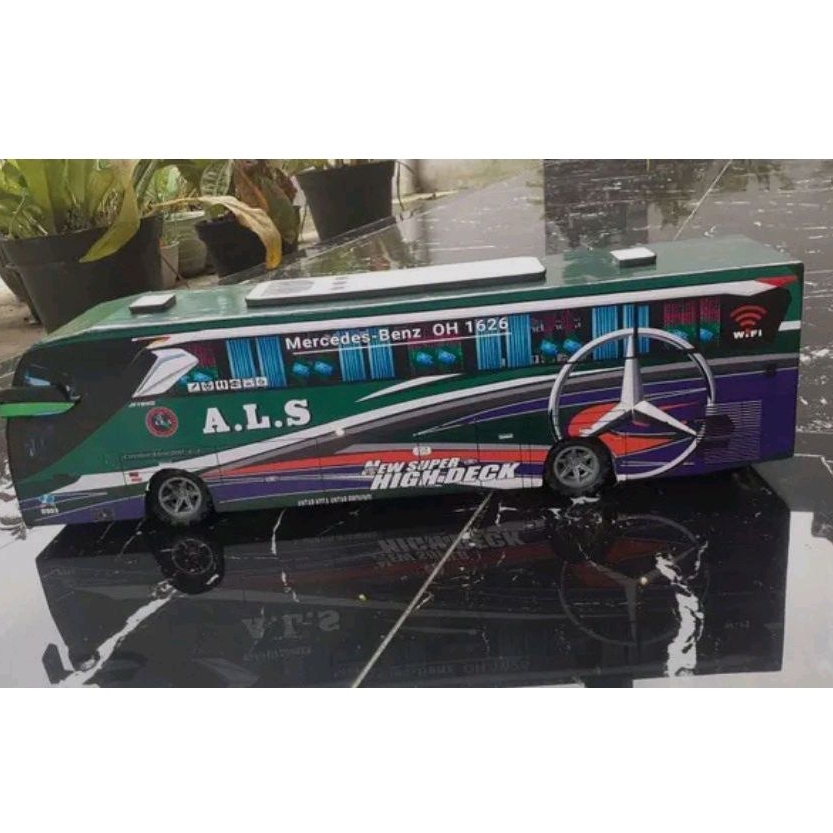 miniatur diecast bus jb5 ALS suara mesin halus terpasang dinamo