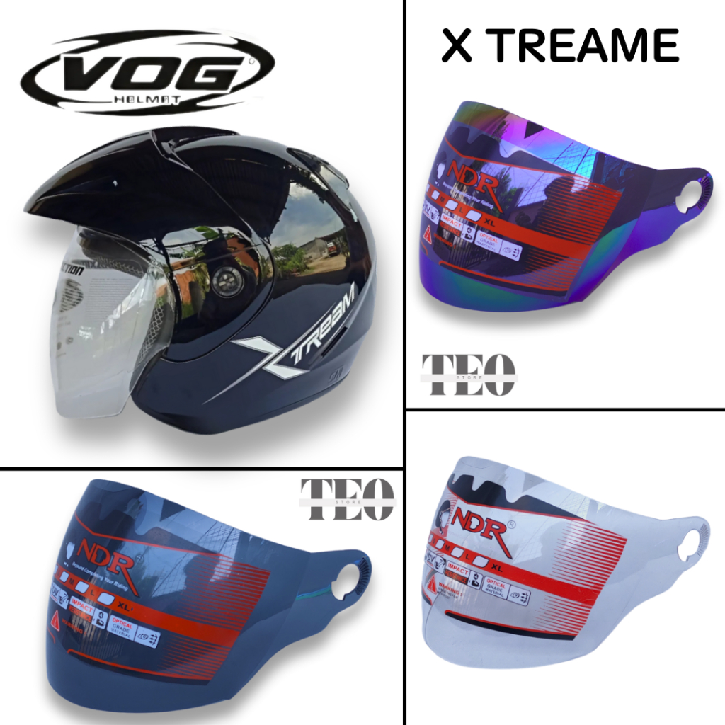 kaca Visor helm helmet VOG EXTREME NDR ClearView – Kaca Helm NDR Anti-Silau dan Jernih Vog