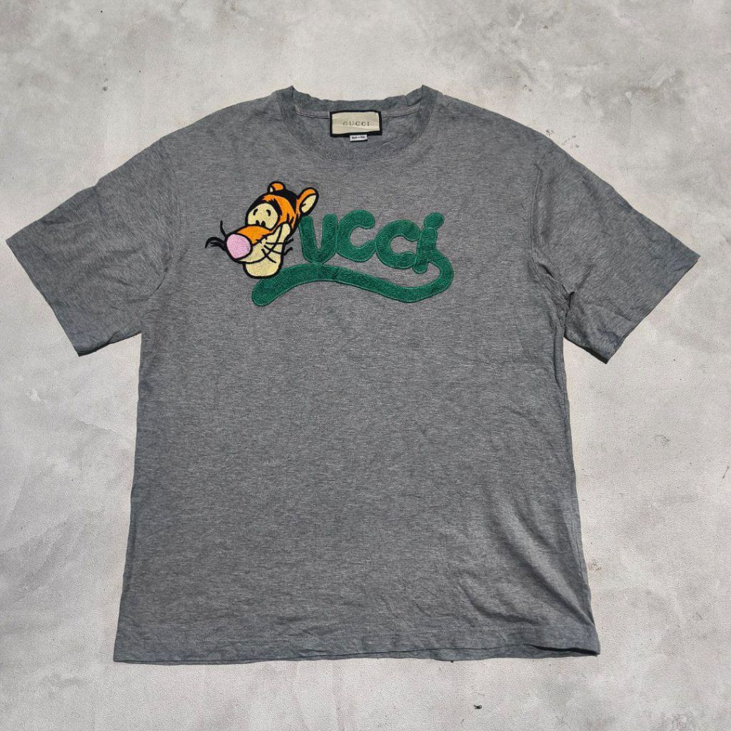 Baju kaos pria gucci Tiger abu
