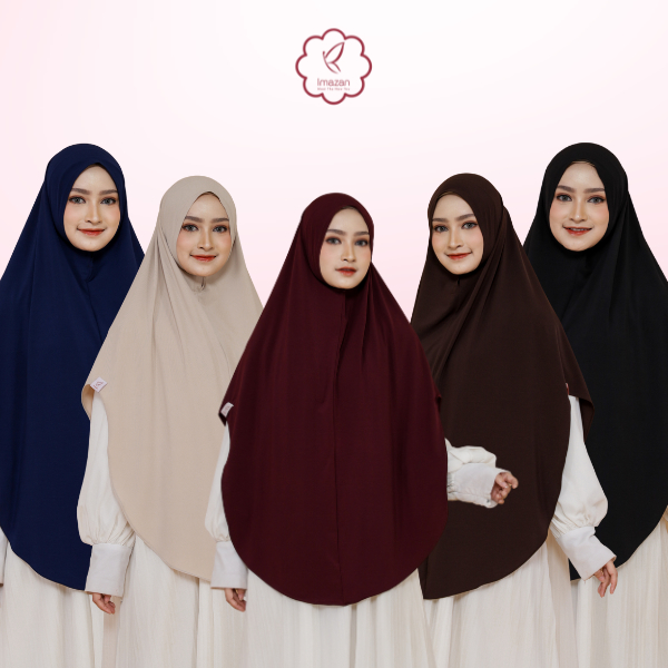 Hijab Bergo Jersey Korea Non Pet Khimar Syari Haura Series Instan Syari Ukuran Standar by Imazan